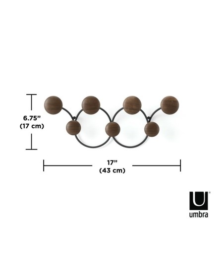 UMBRA wieszak na ubrania DOTSY 7 czarny orzech