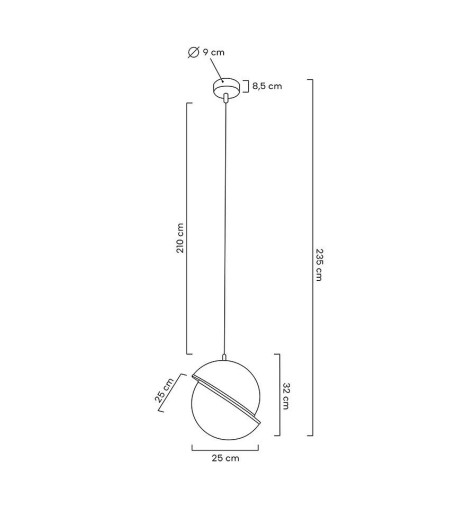 MOOSEE lampa wisząca GLOBE 25 złota