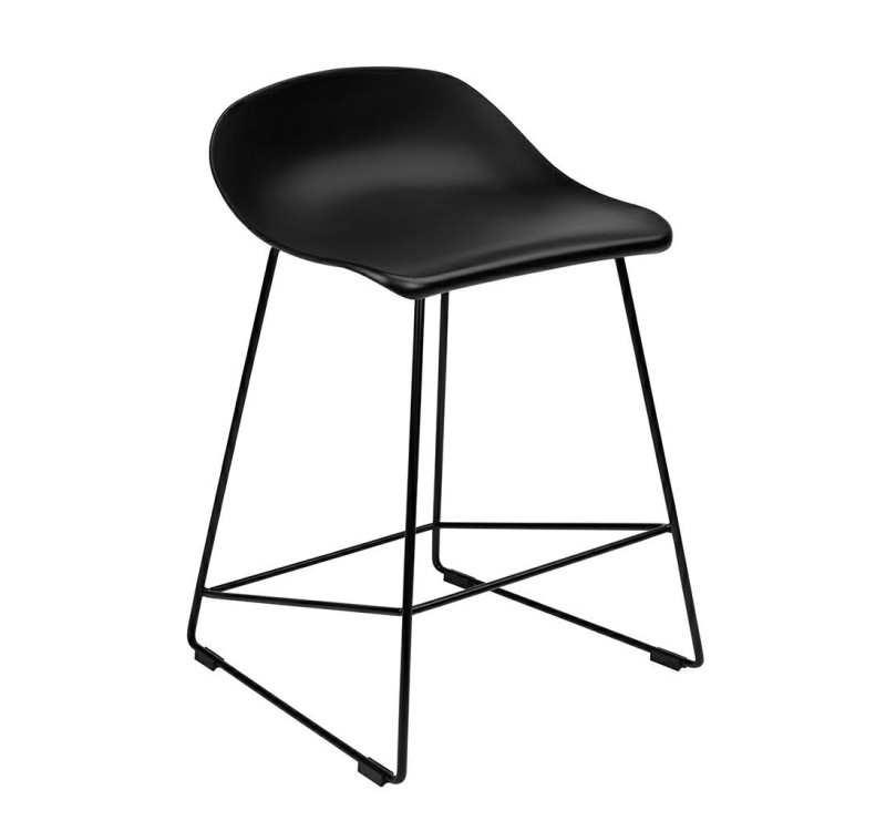 Krzesło barowe ROLF czarne 66 cm - polipropylen, metal