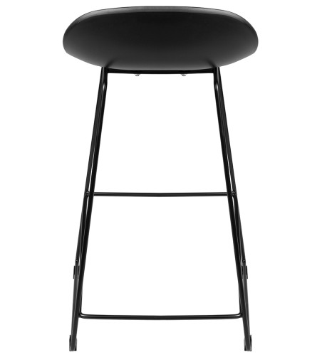 Krzesło barowe ROLF czarne 66 cm - polipropylen, metal