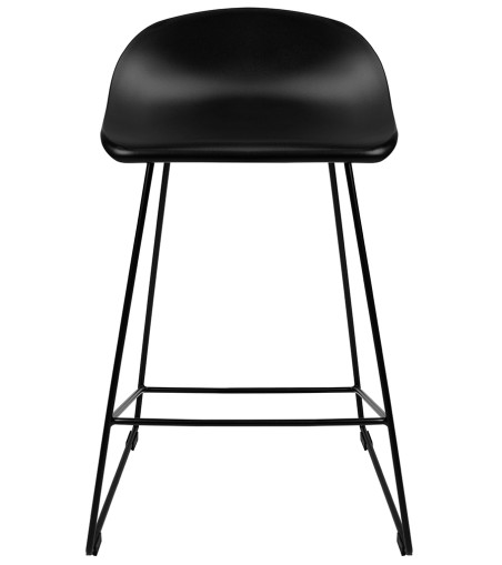 Krzesło barowe ROLF czarne 66 cm - polipropylen, metal