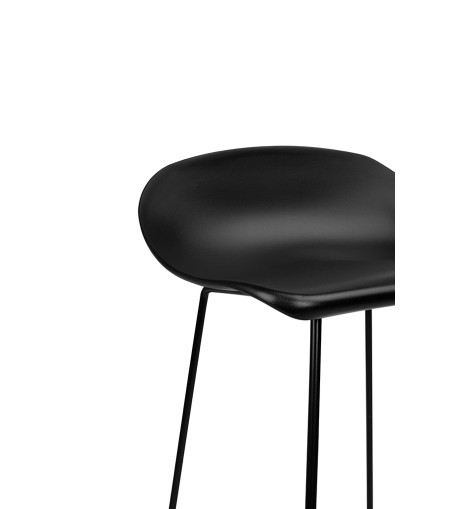 Krzesło barowe ROLF czarne 66 cm - polipropylen, metal