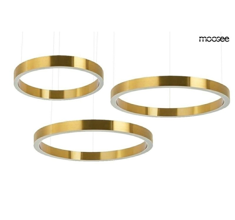 MOOSEE lampa wisząca RING 60 + 80 + 80    złota na jednej podsufitce