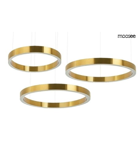 MOOSEE lampa wisząca RING 60 + 80 + 80    złota na jednej podsufitce