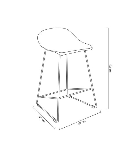 Krzesło barowe ROLF czarne 66 cm - polipropylen, metal