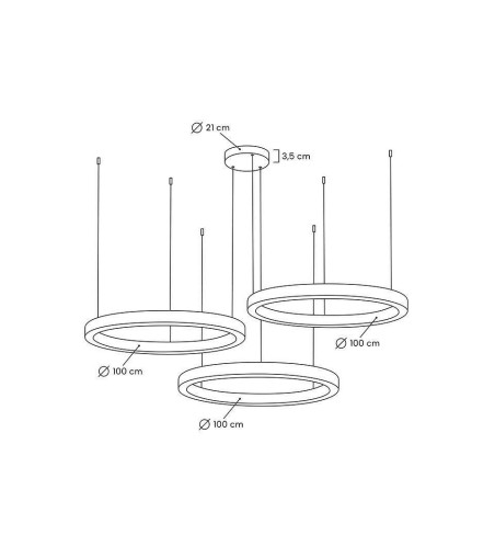 MOOSEE lampa wisząca RING 100 + 100 +     100 złota na jednej podsufitce