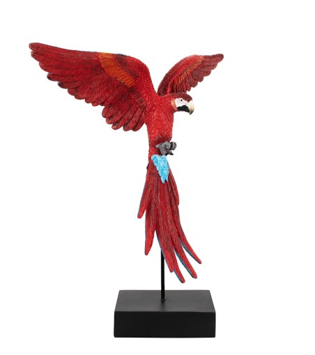 KARE dekoracja PAPUGA ROZŁOŻONE  SKRZYDŁA 52x61 cm czerwona / niebieska