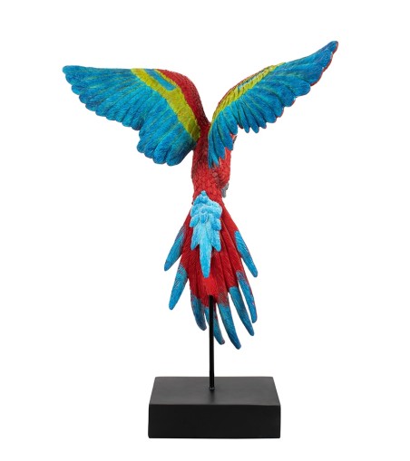 KARE dekoracja PAPUGA ROZŁOŻONE  SKRZYDŁA 52x61 cm czerwona / niebieska