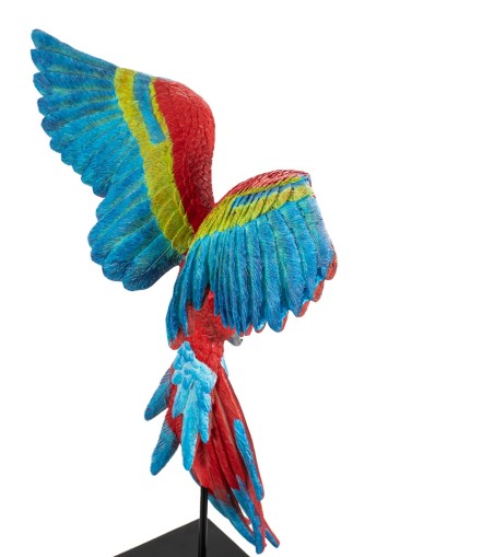 KARE dekoracja PAPUGA ROZŁOŻONE  SKRZYDŁA 52x61 cm czerwona / niebieska