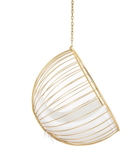 Fotel wiszący GABBIA złoty / beżowy