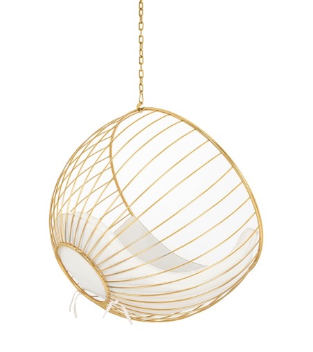 Fotel wiszący GABBIA złoty / beżowy