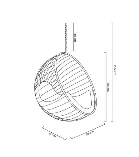 Fotel wiszący GABBIA złoty / beżowy