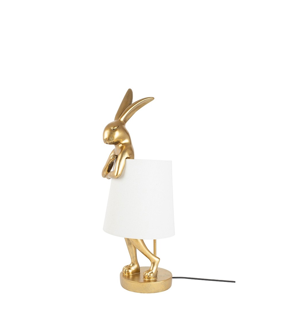 KARE lampa stołowa RABBIT 50 cm złota / biała