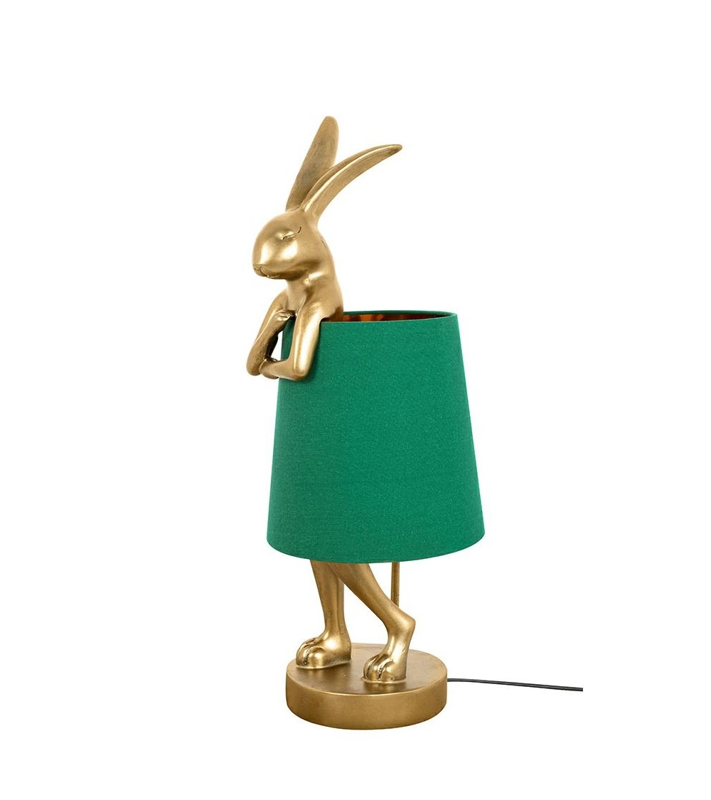 KARE lampa stołowa RABBIT 68 cm  złota / zielona
