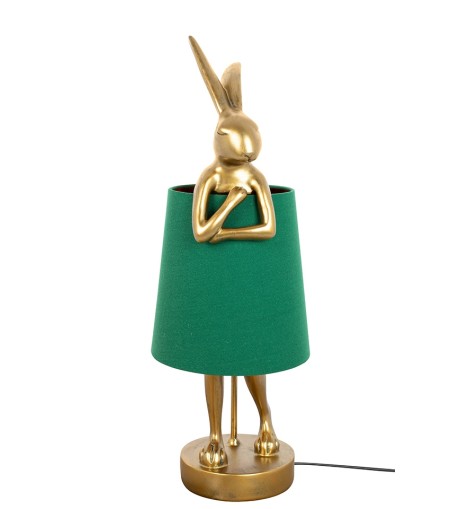 KARE lampa stołowa RABBIT 68 cm  złota / zielona