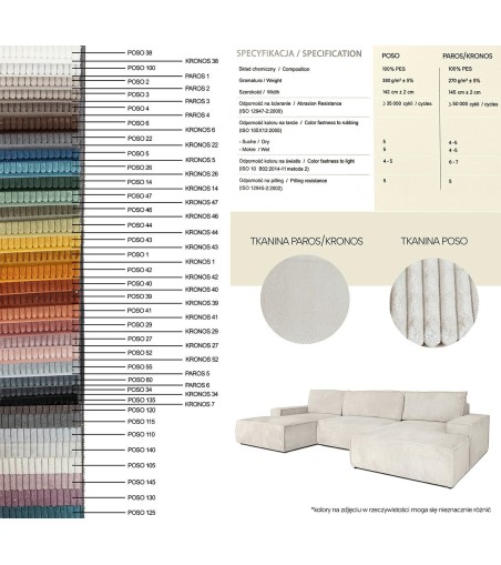 Sofa PILLOW z funkcją spania - I grupa tkanin