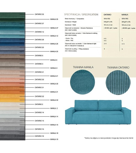 Sofa PILLOW z funkcją spania - I grupa tkanin