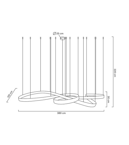 MOOSEE lampa wisząca WAVE 380 chrom