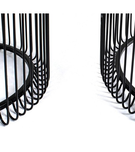 KARE zestaw stolików kawowych WIRE 44 cm czarny