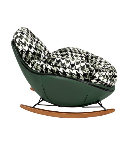 Fotel bujany FATTY zielona pepitka