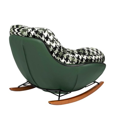 Fotel bujany FATTY zielona pepitka