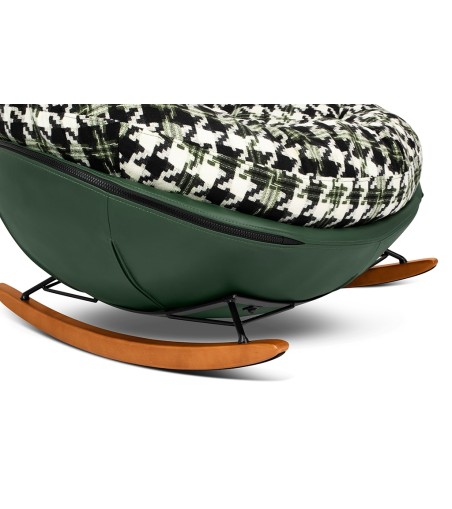 Fotel bujany FATTY zielona pepitka