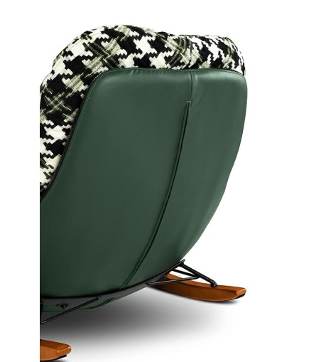 Fotel bujany FATTY zielona pepitka