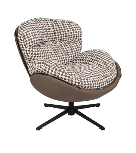 Fotel obrotowy HIPPO brązowa pepitka