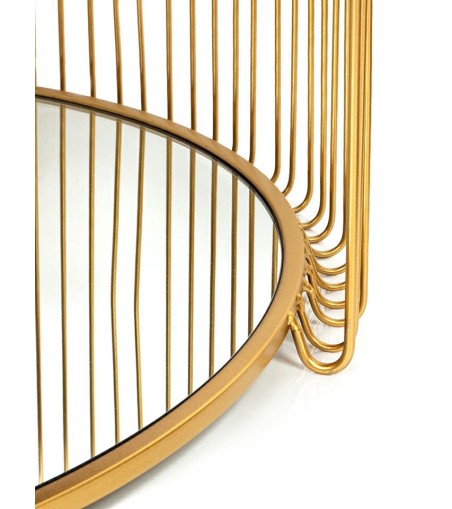 KARE zestaw stolików WIRE DOUBLE I mosiądz