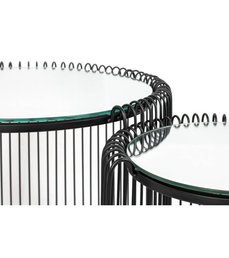 KARE zestaw stolików WIRE DOUBLE II czarny