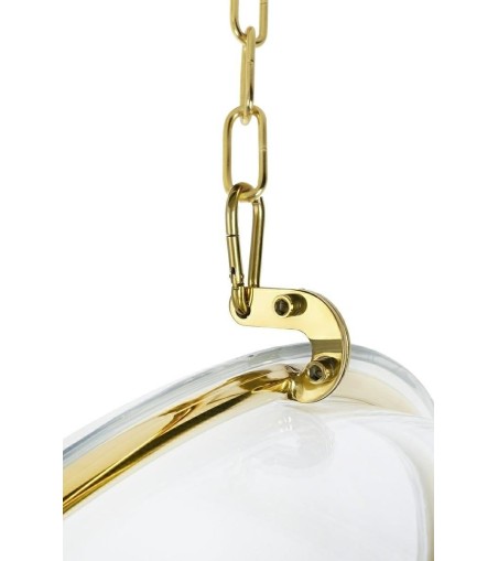 Fotel wiszący BUBBLE GOLD VELVET poduszka beżowa