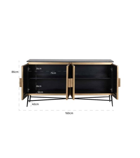 RICHMOND komoda IRONVILLE - marmur, metal, MDF, sklejka brzozowa