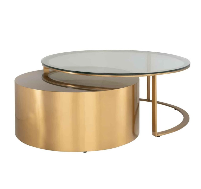 RICHMOND stolik kawowy ORLAN - stal szczotkowana, szkło