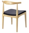 Krzesło ELBOW naturalne - drewno jesion, ekoskóra czarna