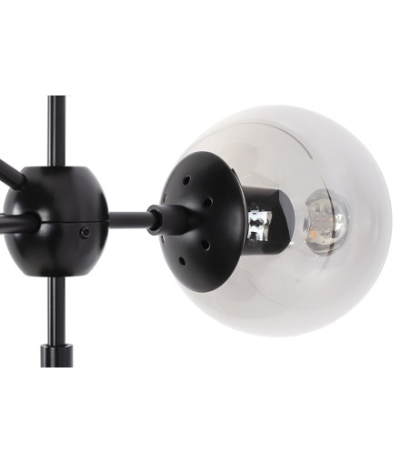 Lampa wisząca PLANETARIO 10 czarna - klosze dymione