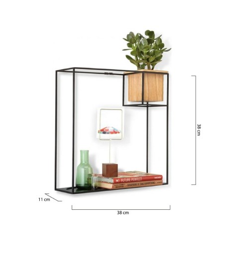 UMBRA półka CUBIST LARGE czarna - metal, drewno