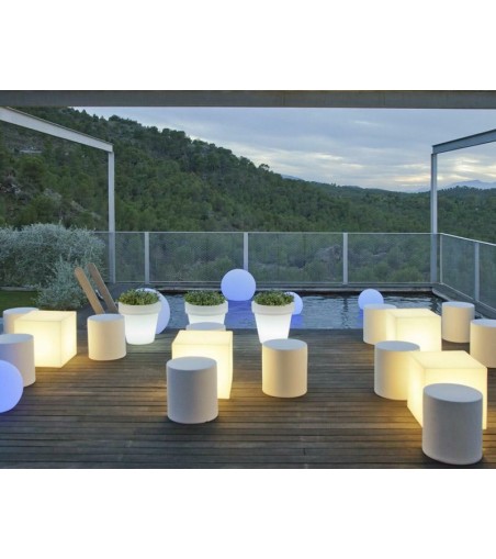 NEW GARDEN lampa ogrodowa CUBY 53 SOLAR & BATTERY biała