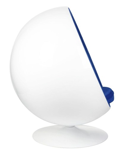Fotel BALL biało-niebieski - włókno szklane