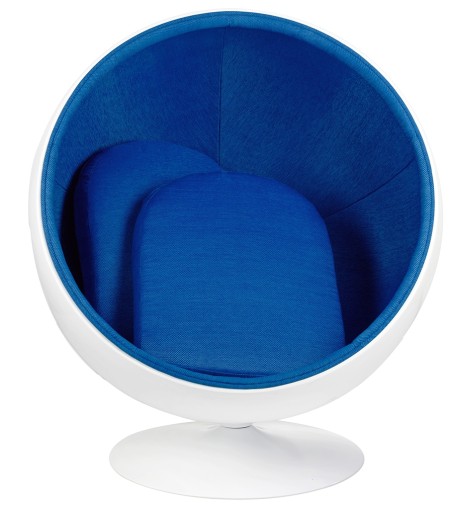 Fotel BALL biało-niebieski - włókno szklane