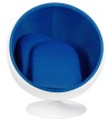 Fotel BALL biało-niebieski - włókno szklane