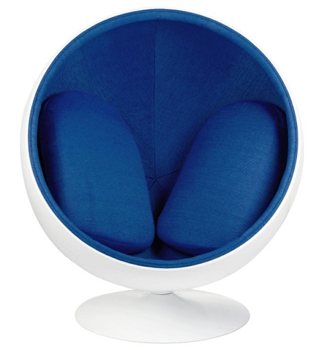 Fotel BALL biało-niebieski - włókno szklane