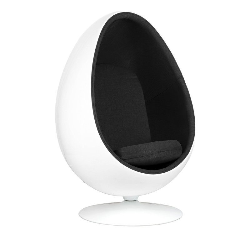 Fotel OVALIA biało-czarny - włókno szklane