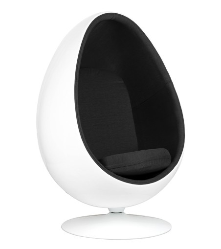 Fotel OVALIA biało-czarny - włókno szklane