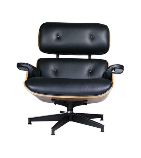 Fotel LOUNGE HM PREMIUM SZEROKI czarny - orzech