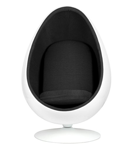 Fotel OVALIA biało-czarny - włókno szklane