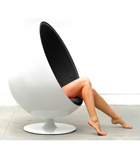 Fotel OVALIA biało-czarny - włókno szklane