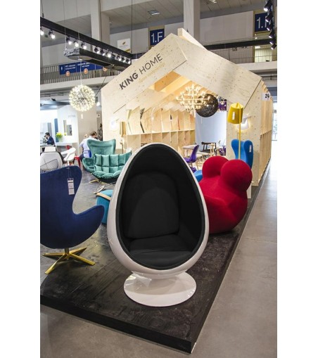 Fotel OVALIA biało-czarny - włókno szklane