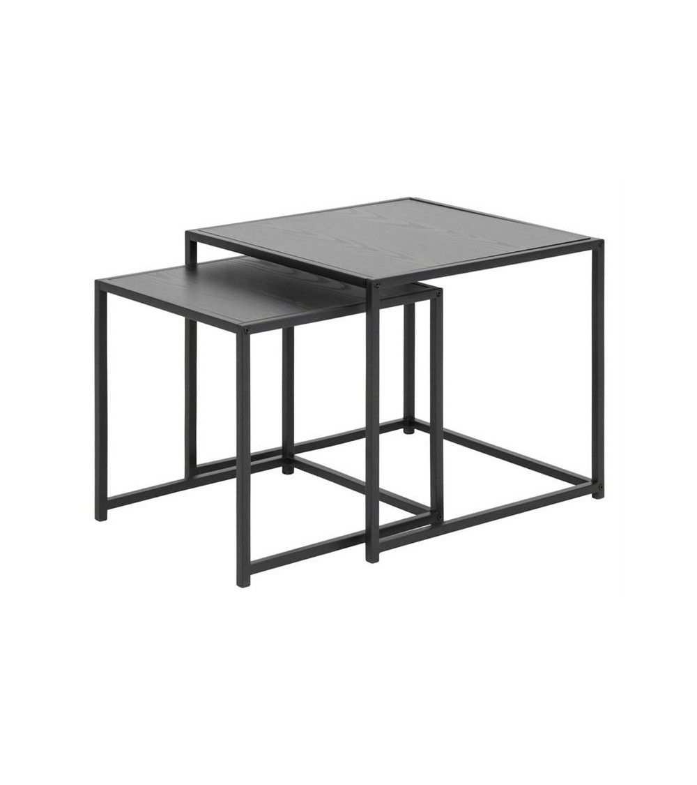 ACTONA zestaw stolików SEAFORD czarne - MDF, metal
