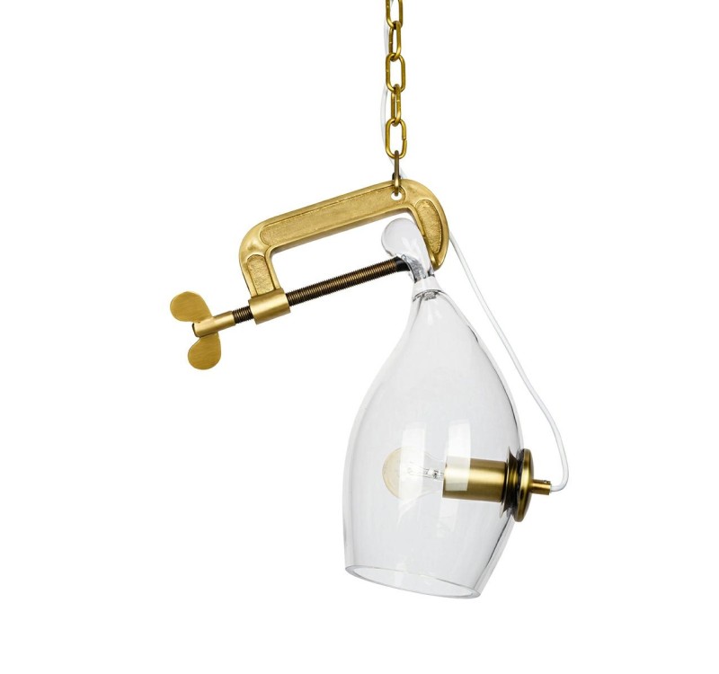 Lampa wisząca VICE mosiądz - metal, szkło