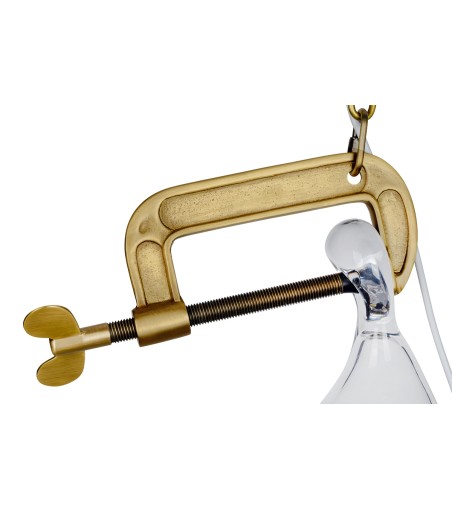 Lampa wisząca VICE mosiądz - metal, szkło